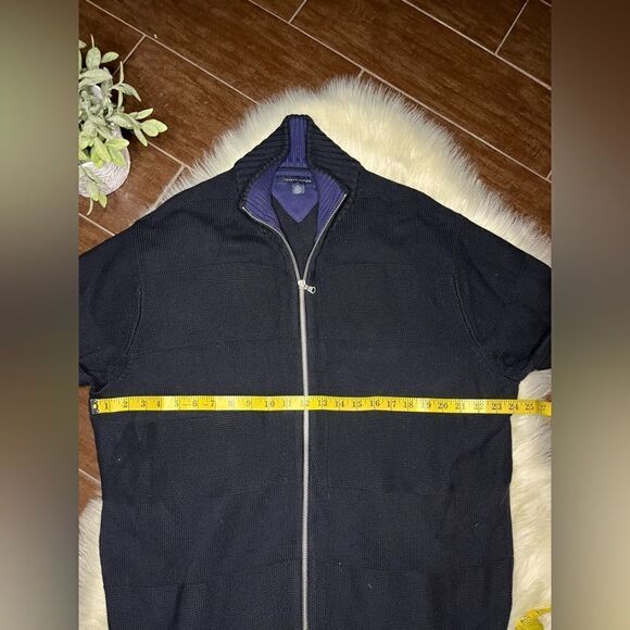 Tommy Hilfiger black zip up mock neck sweater sz XL - Picture 6 of 7